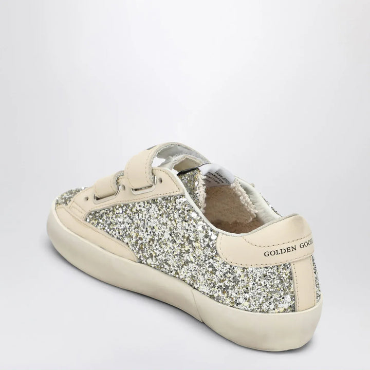 Golden Goose - Old School Sneakers in platinum/cream glitter Brand Shoes