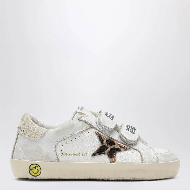 Golden Goose - Old School Sneakers in white with leopard-print star Brand Shoes 22