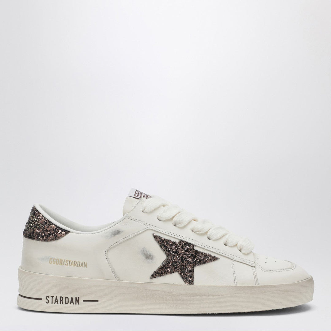 Shoes Golden Goose - Stardan sneaker in white leather and brown glitter Brand
