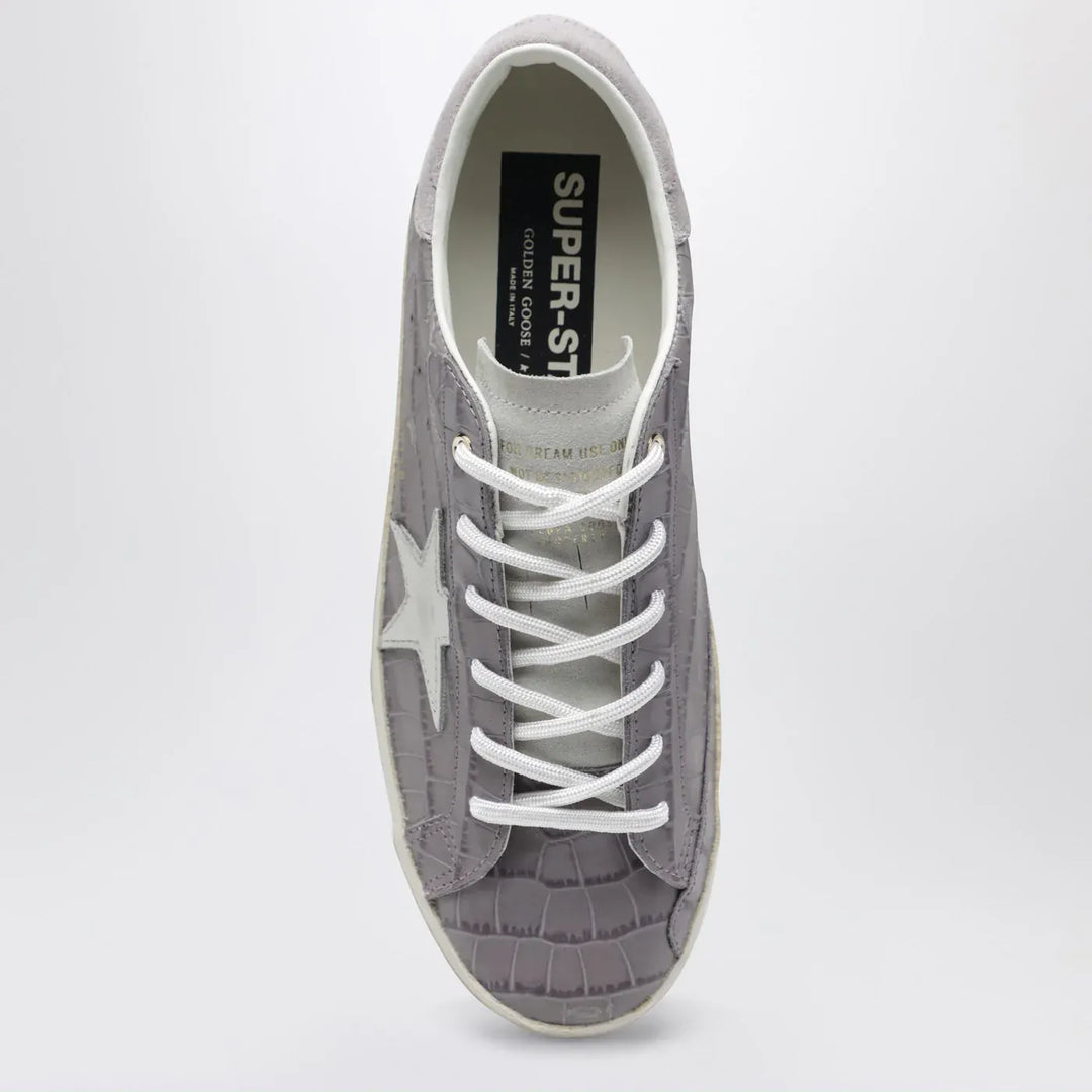 Golden Goose - Super-star sneakers lilac crocodile-effect leather Brand Shoes