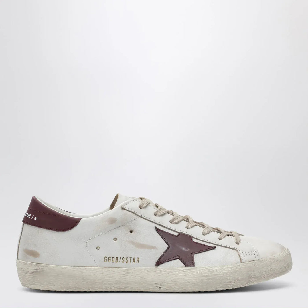 Golden Goose - Super-star Sneakers white/burgundy vintage effect Brand Shoes 39 IT