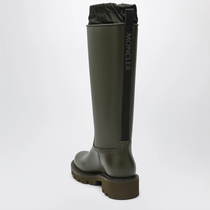 Moncler - Kickstream High waterproof rain boots in PVC green Brand Shoes