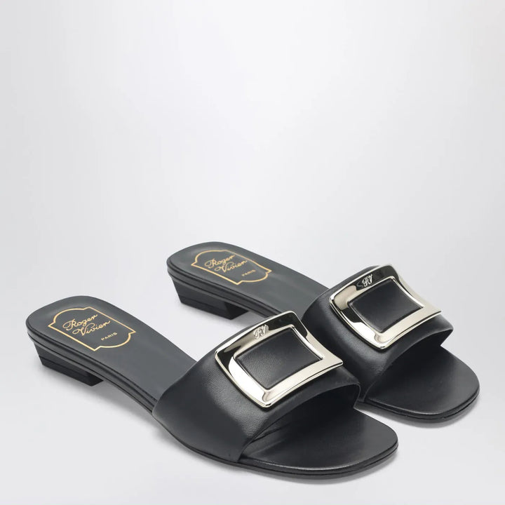 ROGER VIVIER - Square buckle leather slides Brand Shoes