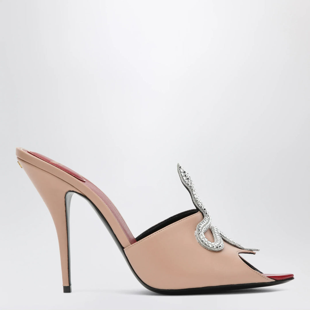 Valentino Garavani - Powder pink Slide sandal Coeur Vipère in kidskin Brand Shoes 36 IT