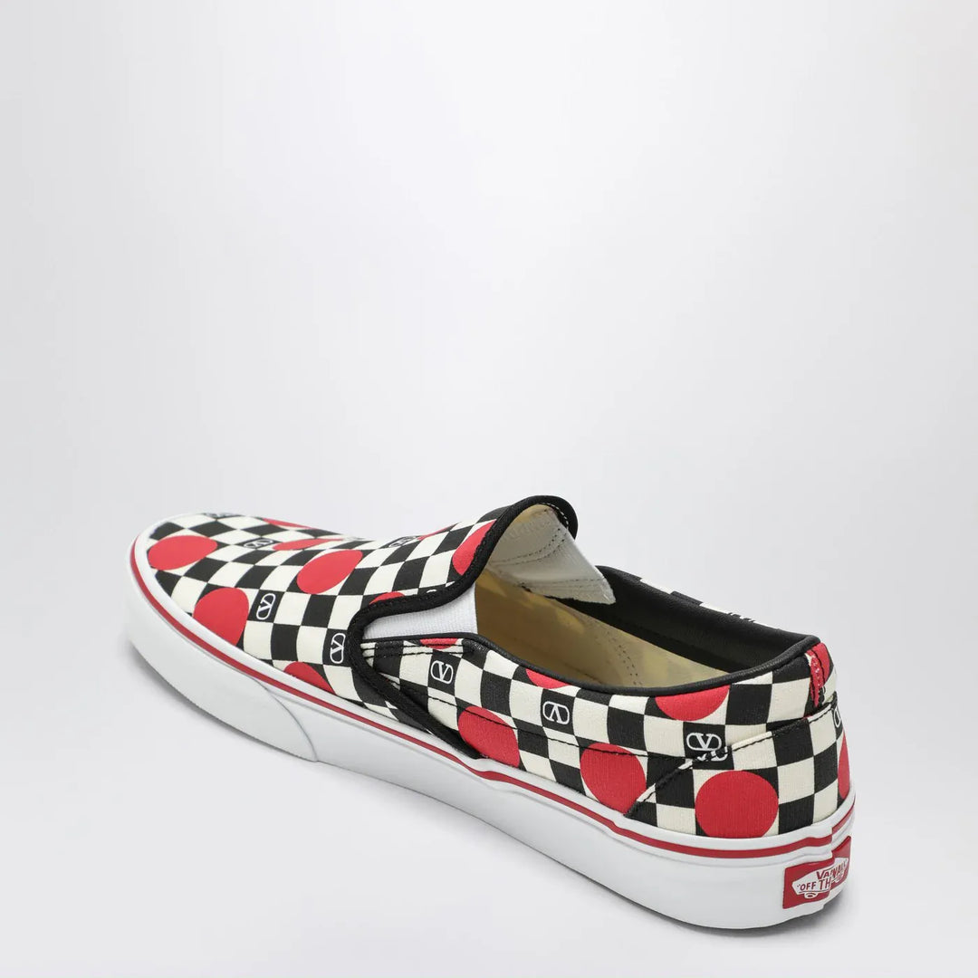 Valentino Garavani X Vans - Slip-On Sneakers black/red with VLogo Checkerboard print and polka-dot detail Brand Shoes