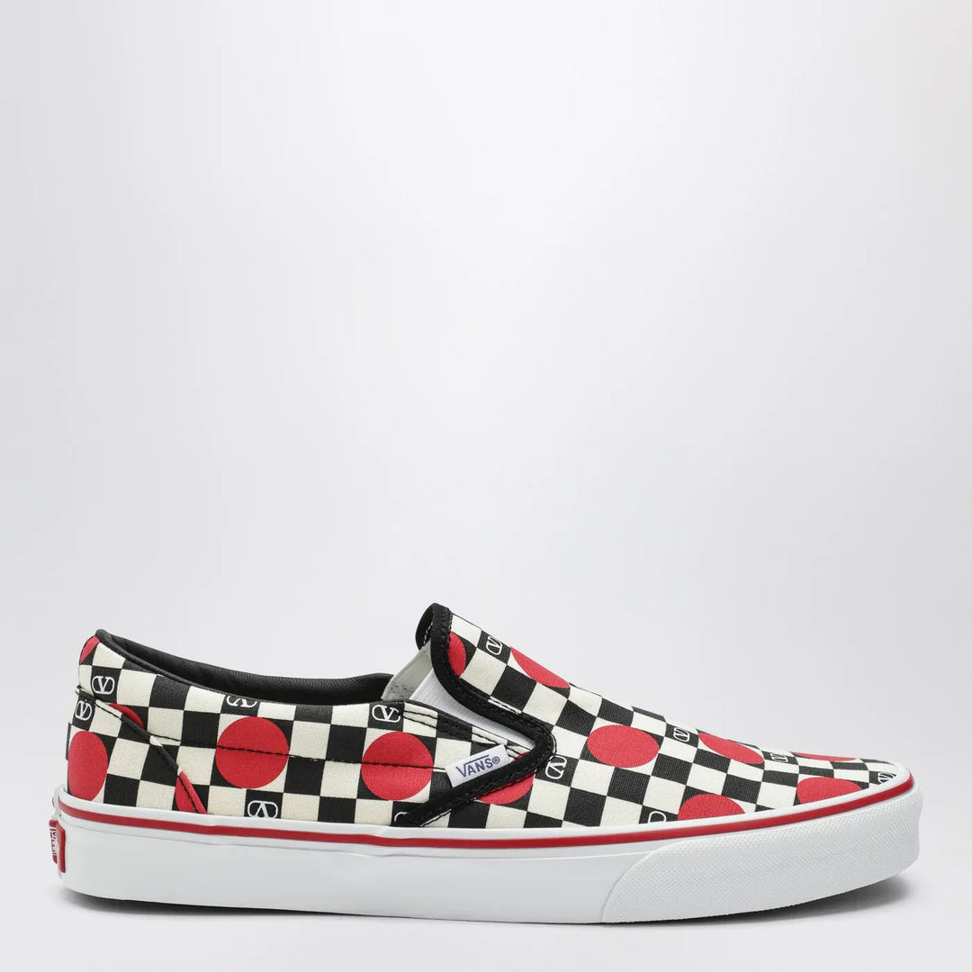 Valentino Garavani X Vans - Slip-On Sneakers black/red with VLogo Checkerboard print and polka-dot detail Brand Shoes 40 IT