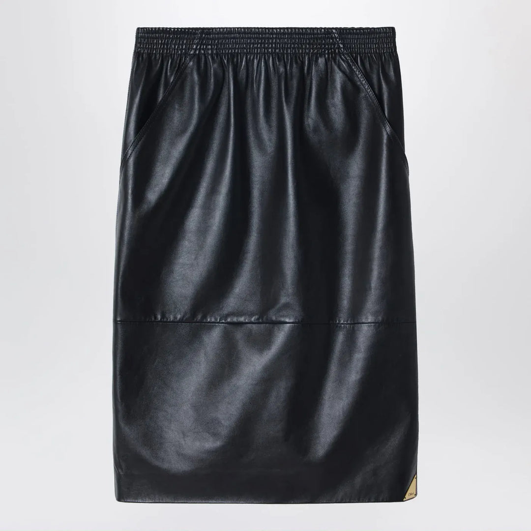 Chloé - Black pencil skirt in plongé nappa leather Brand Skirts 38  FR