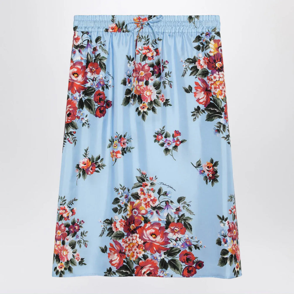 Dolce&Gabbana - Silk twill skirt with floral print Brand Skirts 44  IT