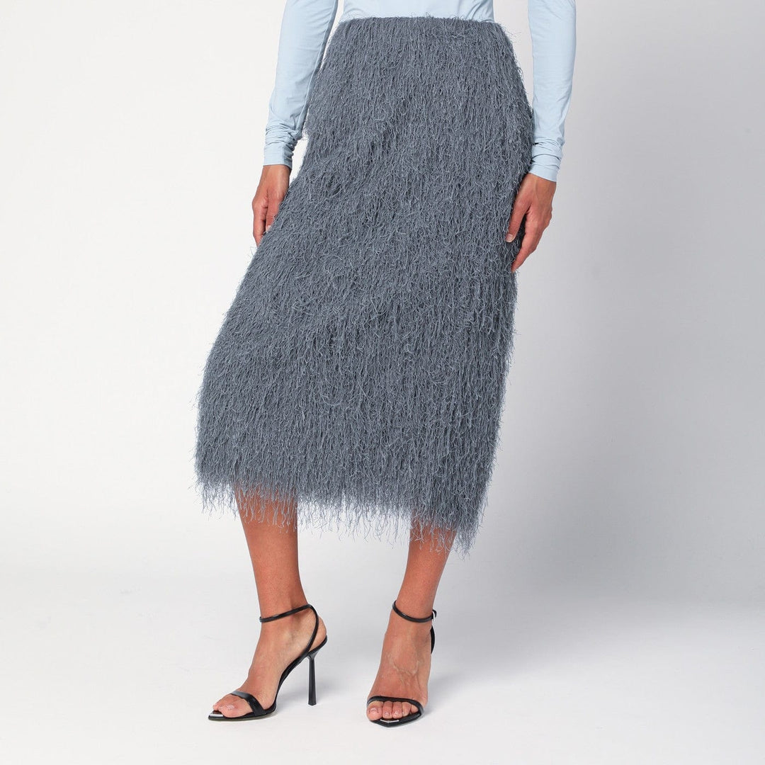 Skirts 36  FR Dries Van Noten - Dark grey midi skirt with fringes Brand
