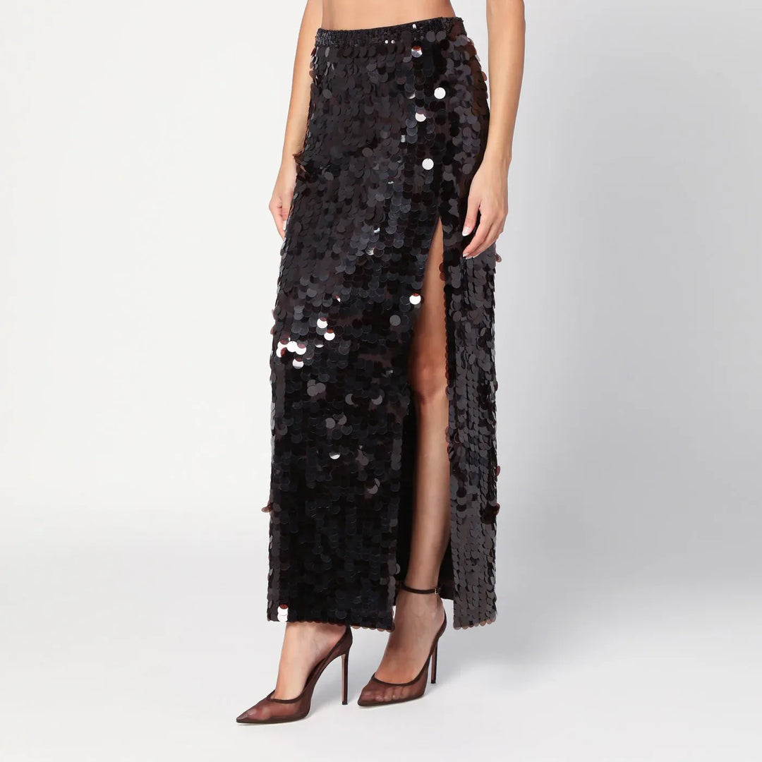 P.A.R.O.S.H. - Brown sequinned skirt with slit Brand Skirts M