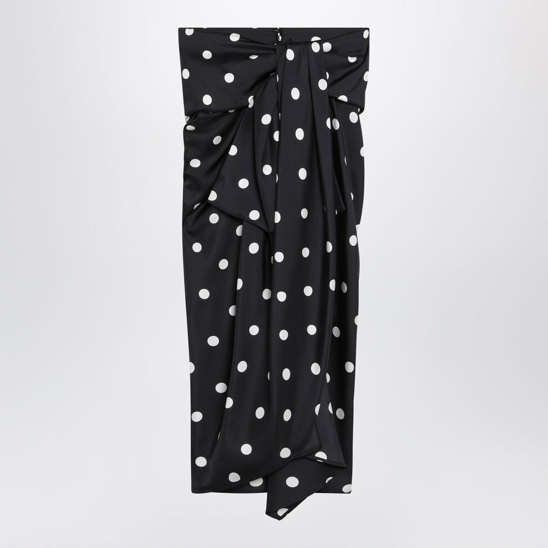 Skirts Sportmax - Knot skirt in black polka-dot silk Brand