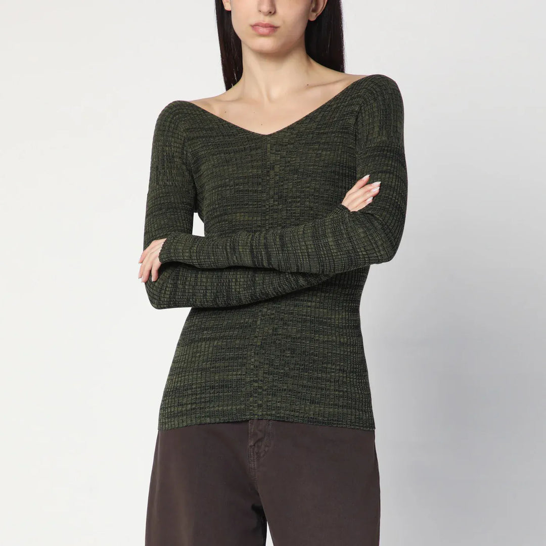 6397 - Double-V military green sweater Brand Sweater M
