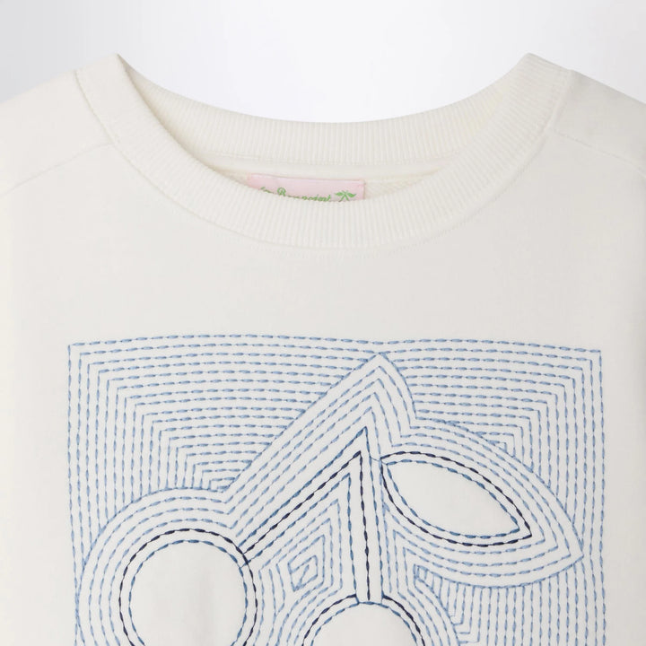 Bonpoint - Gena white sweatshirt with embroidered cherries Brand Sweatshirt