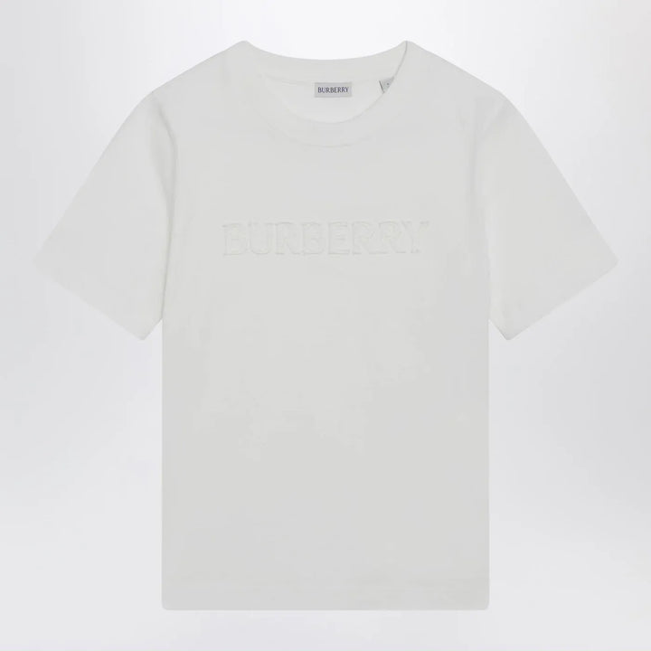 Burberry - White T-shirt with embroidered logo Brand T-Shirt XS