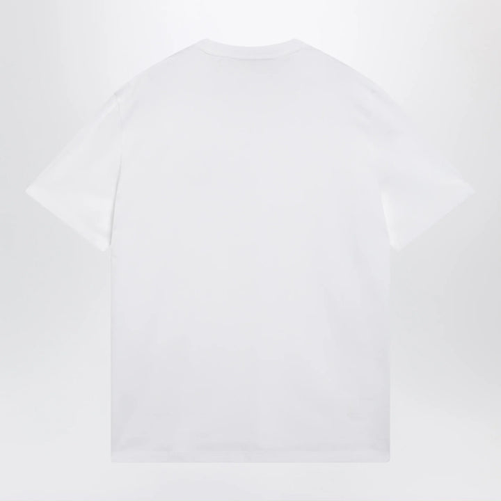 Valentino - White cotton T-shirt with VLogo embroidery Brand T-Shirt