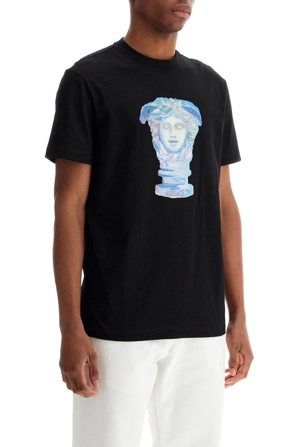 Versace Topwear Versace Medusa Gallery Embroidered T-shirt Versace Medusa Gallery Embroidered T-shirt Brand