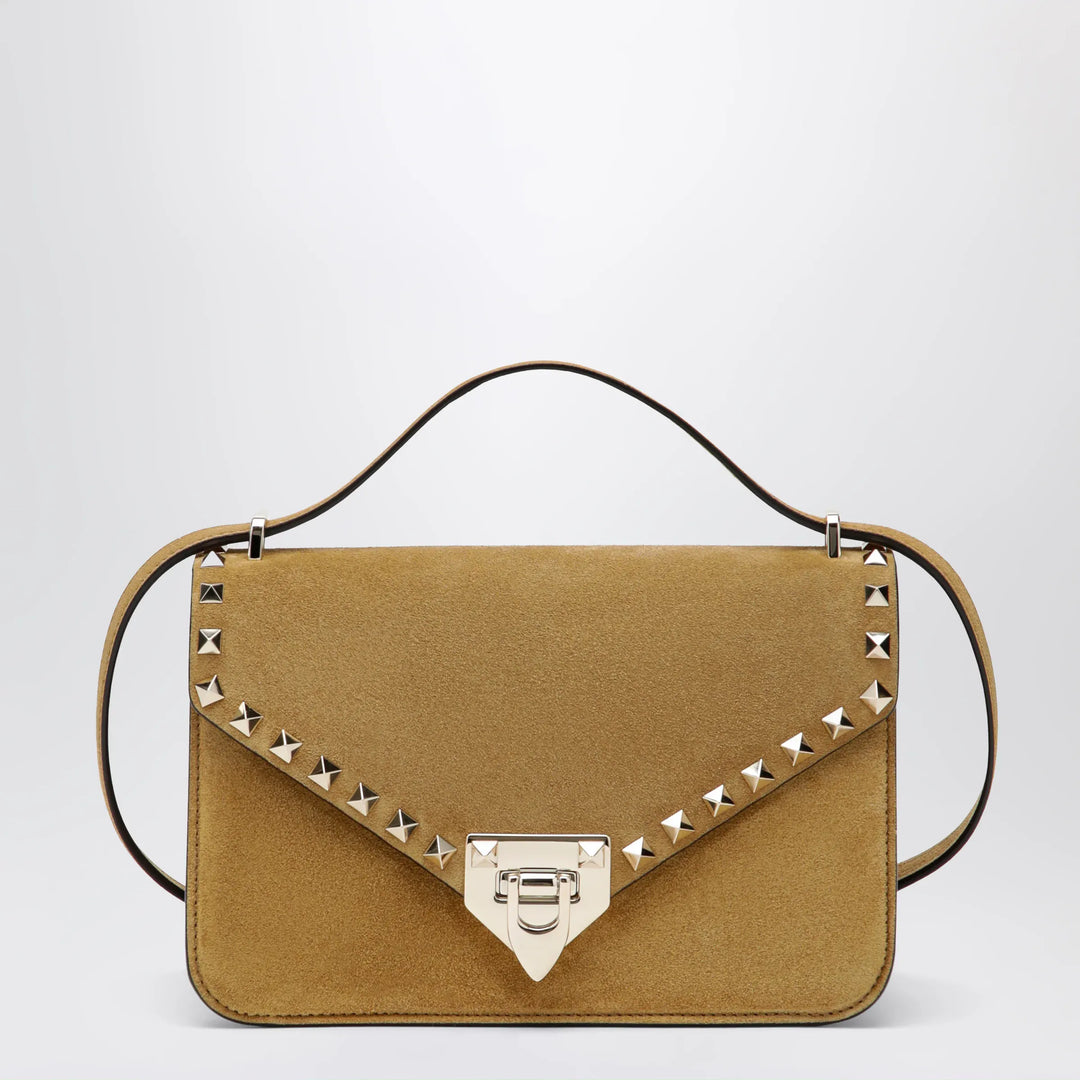 Valentino Garavani - Rockstud Havana small crossbody bag in beige suede Brand U