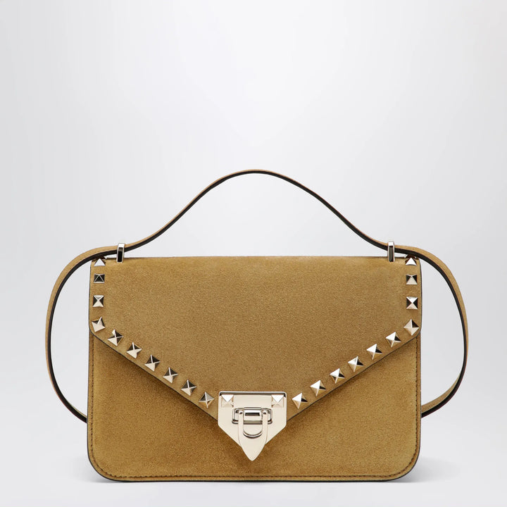 Valentino Garavani - Rockstud Havana small crossbody bag in beige suede Brand U