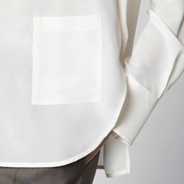Victoria Beckham - Ivory Silk V-Neck Blouse Brand