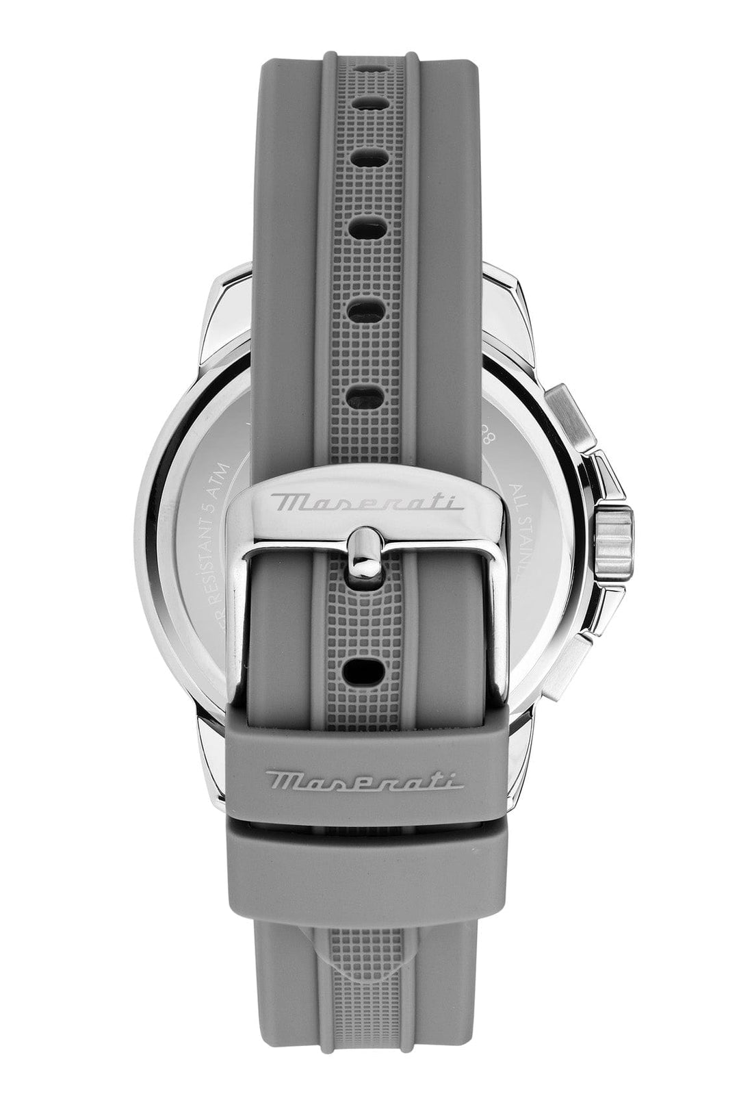 Watch Maserati Successo 42mm Chrono Gray Dial Gray Silicone Strap Watch Brand