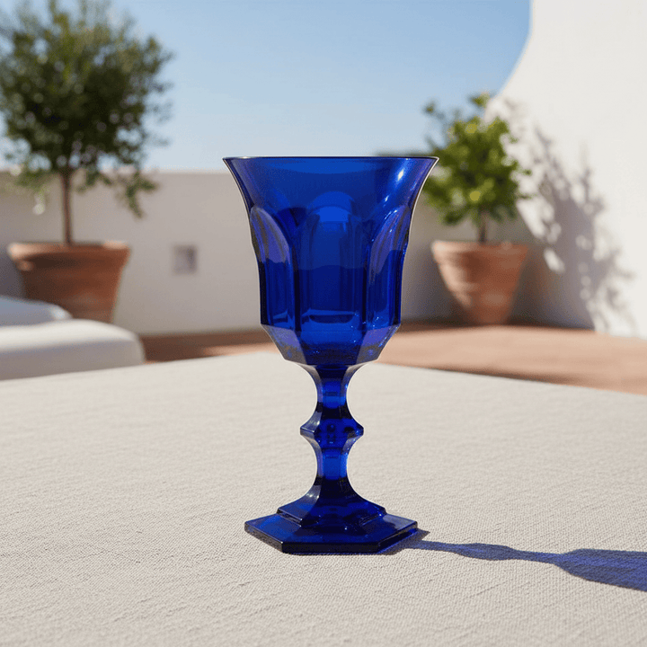 Mario Luca Giusti Victoria Albert Goblet Blue Set of 6 Brand Water Glass