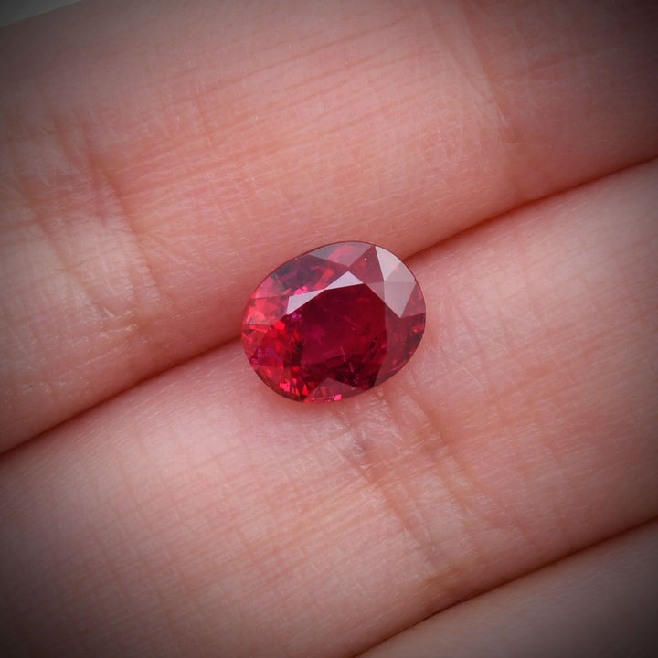 2.35 Carat Red MOZAMBIQUE Oval Ruby GRS