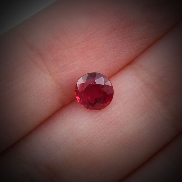 1.30 Carat Red  Round Ruby
