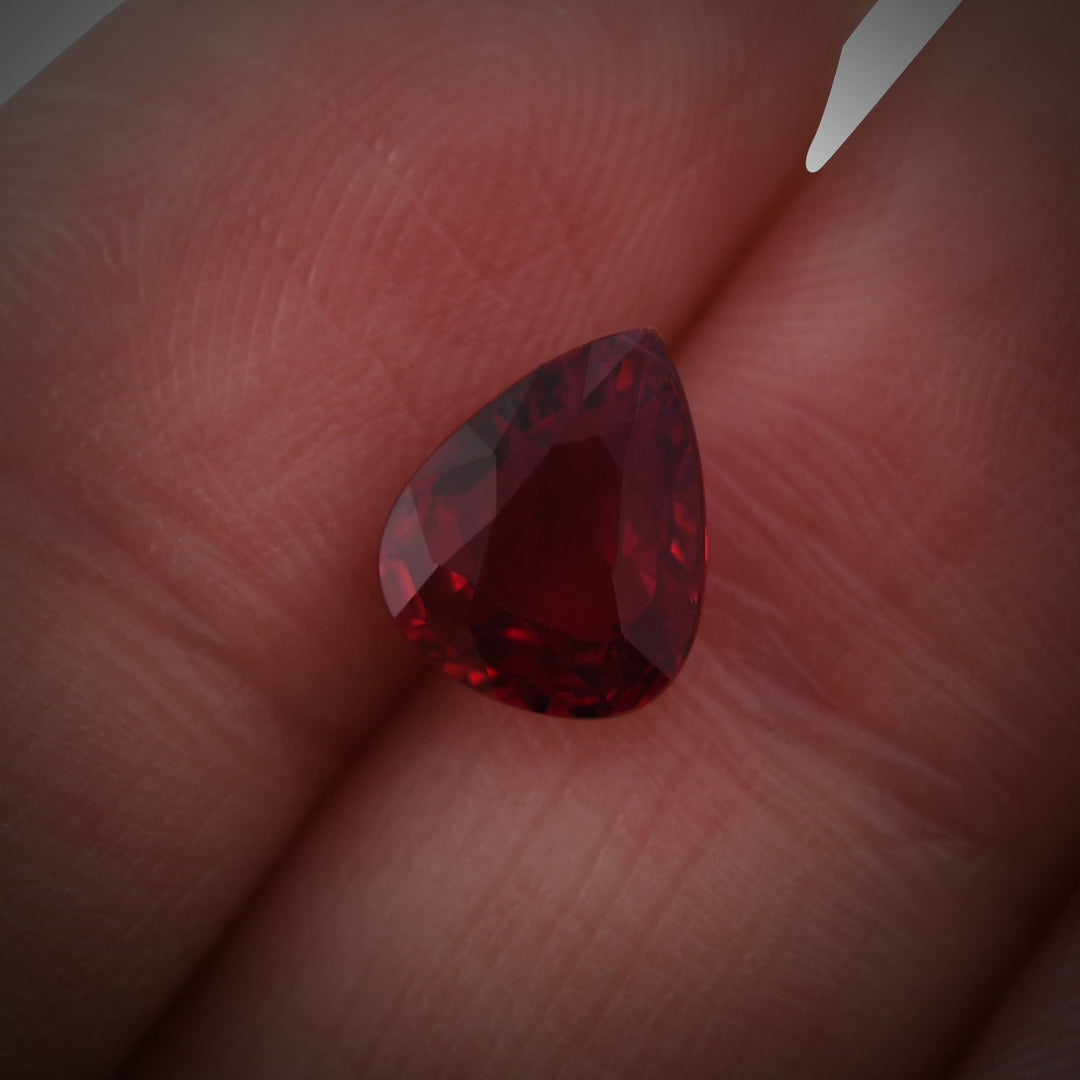 2.01 Carat Red MOZAMBIQUE Pear Ruby GRS